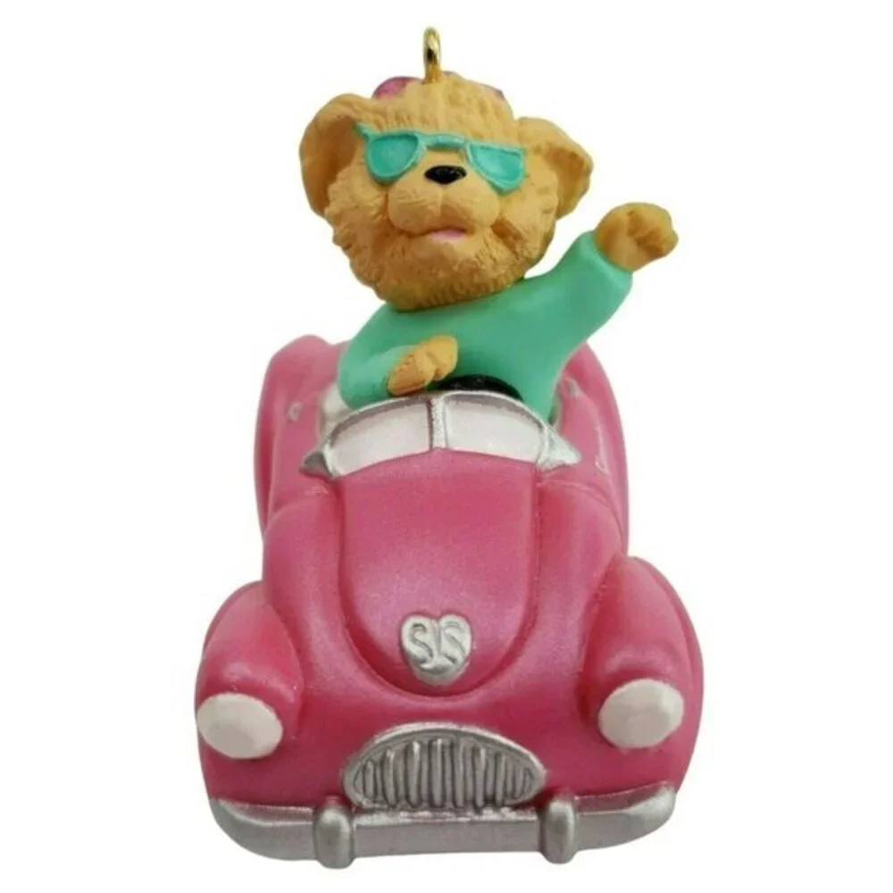 Hallmark Keepsake Ornament 1994 Sister Girl Pink Convertible Car‎ QX5513 Vintage